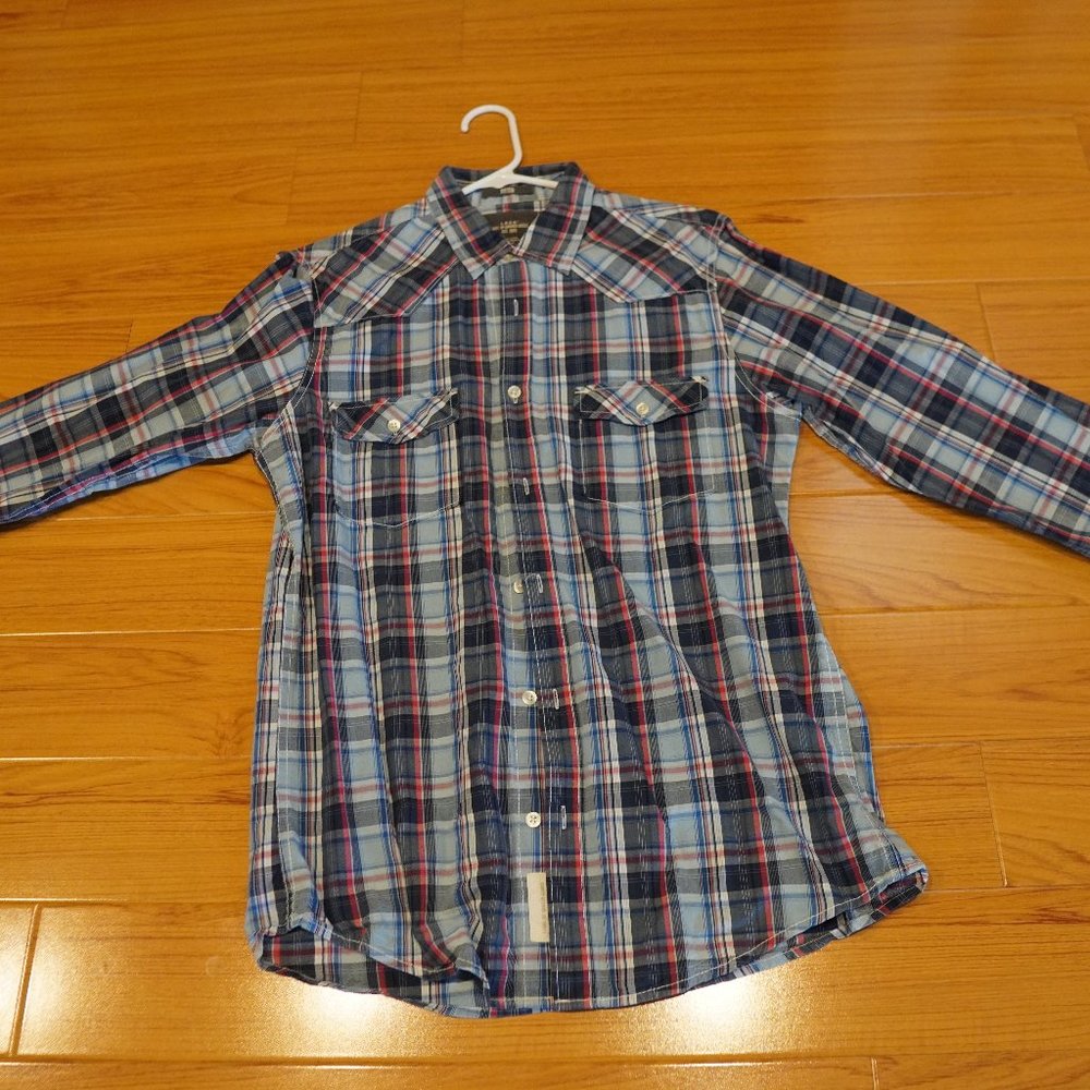 H&M Blue Striped Button Up - Medium